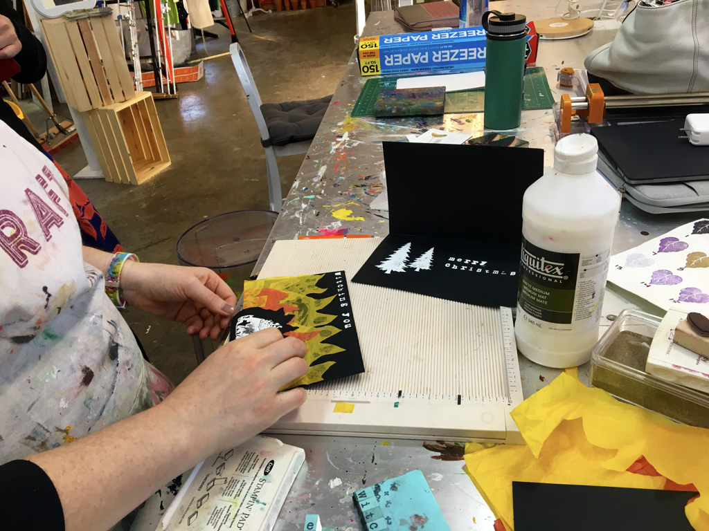 A CRAFTer making a card